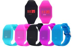 Wholesale Children's Silicone watch kids gift bracelet fruit macaron electronic custom OEM logo sign cartoon watch from china suppliers