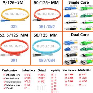 Wholesale SC FC LC ST Single And Multimode Fiber Optic Cable Single Core Dual Core from china suppliers