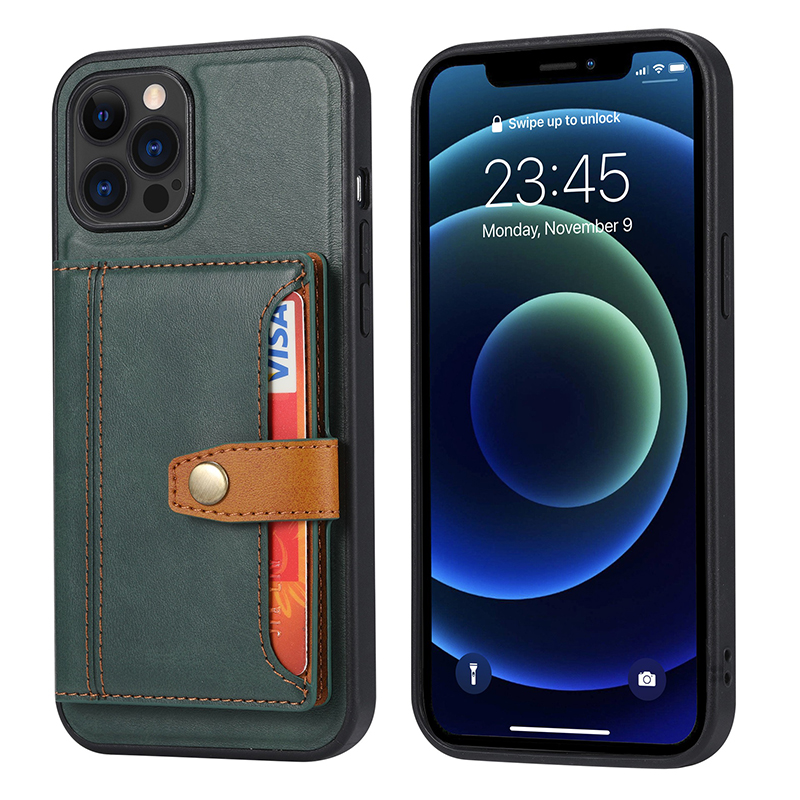 MN-1750 Luxury Rear Phone Case with Card Sleeve Elevate Your iPhone15 Pro Max Experience