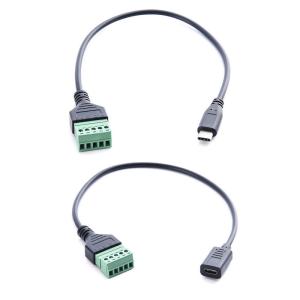Wholesale Type-C 3.1 USB Female Male Jack To 5-pin Screw Terminals Adapter Expansion Cable 30cm from china suppliers
