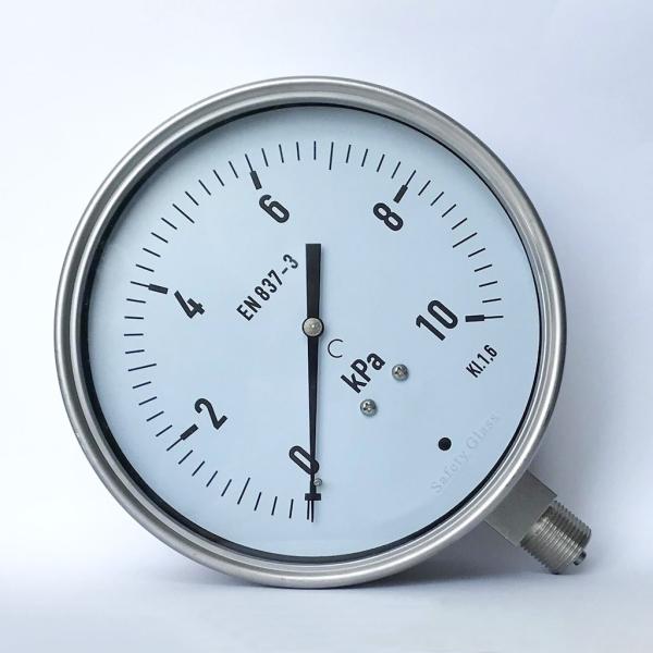 SUS 304 Capsule Pressure Gauge SS 316 10 KPa Bellows Manometer Bottom Mount