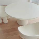 Art Elephant Legs Hotel Coffee Table Fiberglass Simple Round Dining Table Chairs