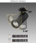 2700K/3000K/4000K LED Recessed Ceiling Spotlight 3290lm Black Track Spotlights