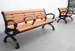 Recycled Plastic Wood Outdoor Bench With Backrest Sandblasted Powder Coated