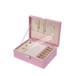 Chic Leather Large Jewelry Box Packaging With Dividers For Rings Earrings