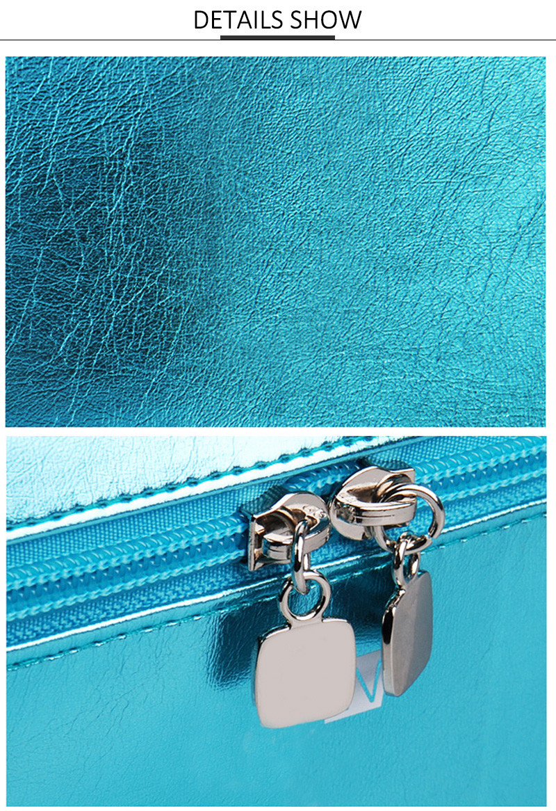 Daily Waterproof Blue Wash PU Cylinder Makeup Bags