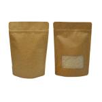 Clear Stand Up Recyclable Brown Kraft Paper Bag