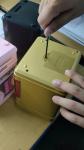15x15x20cm Password Lock Piggy Bank ABS material golden blue color