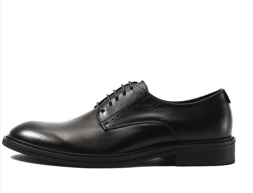 Fashion Embossing Mens Leather Dress Shoes Brown Round Toe Standard Dance Shoes