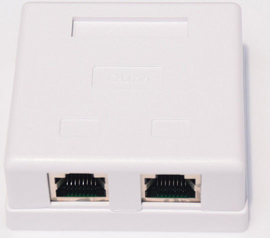 2 Port Network Wall Outlet Socket Surface Mount Box RJ45 CAT5E CAT6 White Color
