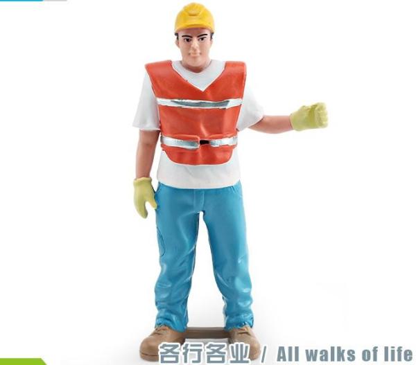 People at Work Model Toy Safety Officer Figure Pretend Professionals Figurines