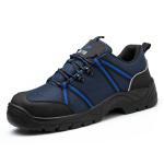 Summer Men'S Flying Knit Industrial Footwear Steel Plate Steel Toe Work Shoes
