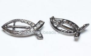 Wholesale Alloy Fish Beads with Rhinestones Jewelry Beads Findings AL12921 from china suppliers