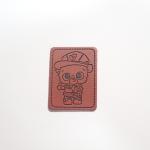 Debossed Logo Small PU Leather Patches suitable For Hat And Bag