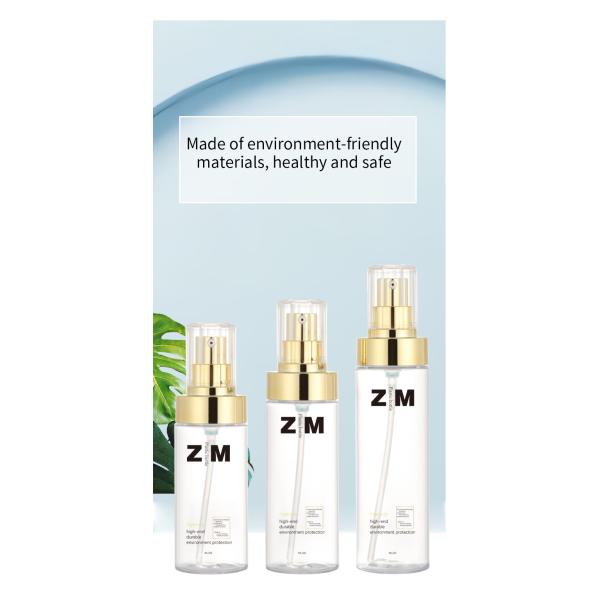 Factory price high quality transparent gold pump lotion body cleanser empty bottle