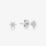 925 Sterling Silver Handcrafted 18K Gold Plated Simply White CZ Flower Magnetic