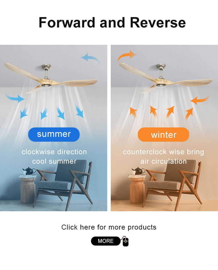 1stshine 56'' Wooden Ceiling Fan with Natural Wind Energy and High Speed Power Saving