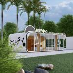 2025 Prefabricated Apple Cabin House Galvanized Steel Frame Metal Carved Panel