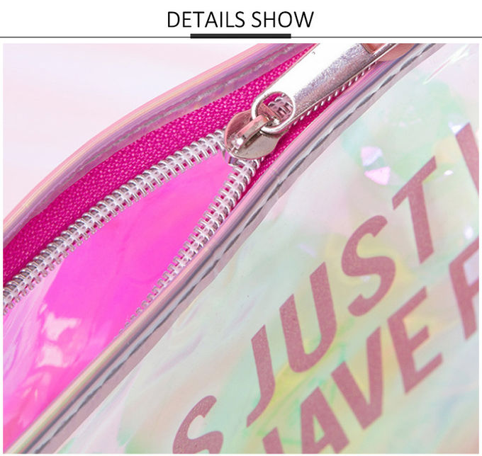 Leak Proof Lady Laser Clear PVC Cosmetic Bag Custom Logo