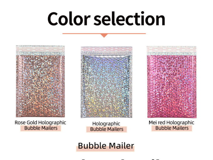 Custom Printed Postage Poly Holographic Bubble Mailers Envelope Shipping Bags