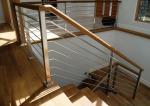 Round Stainless Steel Stair Railing Systems For Prefabricated Modern Balcony