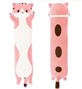 Wholesale WUYU Lovely Plush Cat Doll Cute Cartoon Soft Stuffed Kitten Pillow Long Throw Sleeping Pillow Doll Toy Gift for Kids from china suppliers
