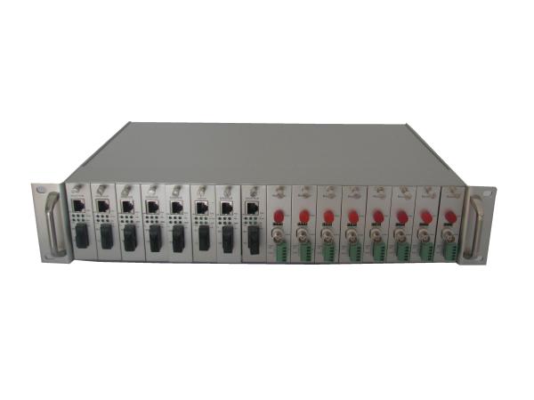 Auto Identify Single Power Rack Mount Fiber Media Converter 19 Inch Standard 2U