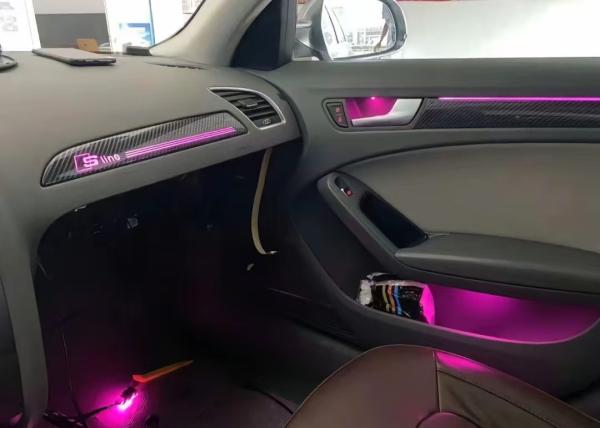 Ambient lights RGB carbon fiber or ash wood(mode design) for Audi A4 (2009-2016)