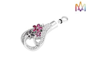 Wholesale Copper Material Flower Pattern Cremation Urn Necklace Charms from china suppliers