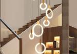 Modern Circle Acrylic Villa Stair Hotel Dining Room Drop Lamp Lighting Fixture