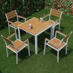 Patio Aluminum Outdoor Table Chairs All Weather Wpc Board Garden Furnitures