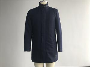 Wholesale Mens Cavalry Twill Coat Navy Color With Funnel Collar Plastic Zip Through TW85493 from china suppliers