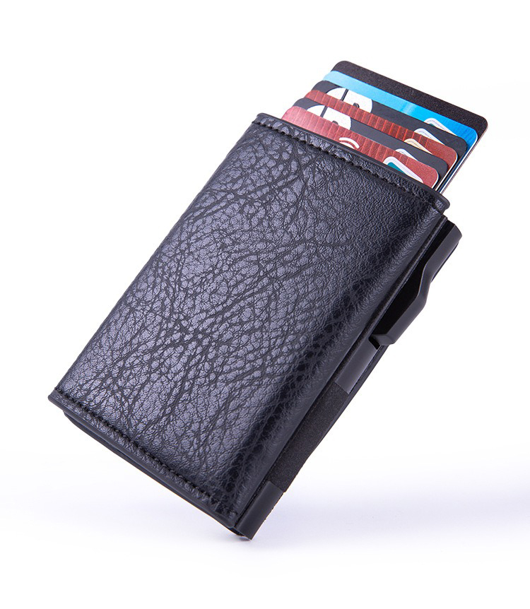 Customized RFID Blocking PU Leather Aluminum Metal Wallet with Logo and Color Options