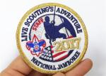 Fashionable Clear Iron On Embroidered Patches 3.25" Tall High Fastness