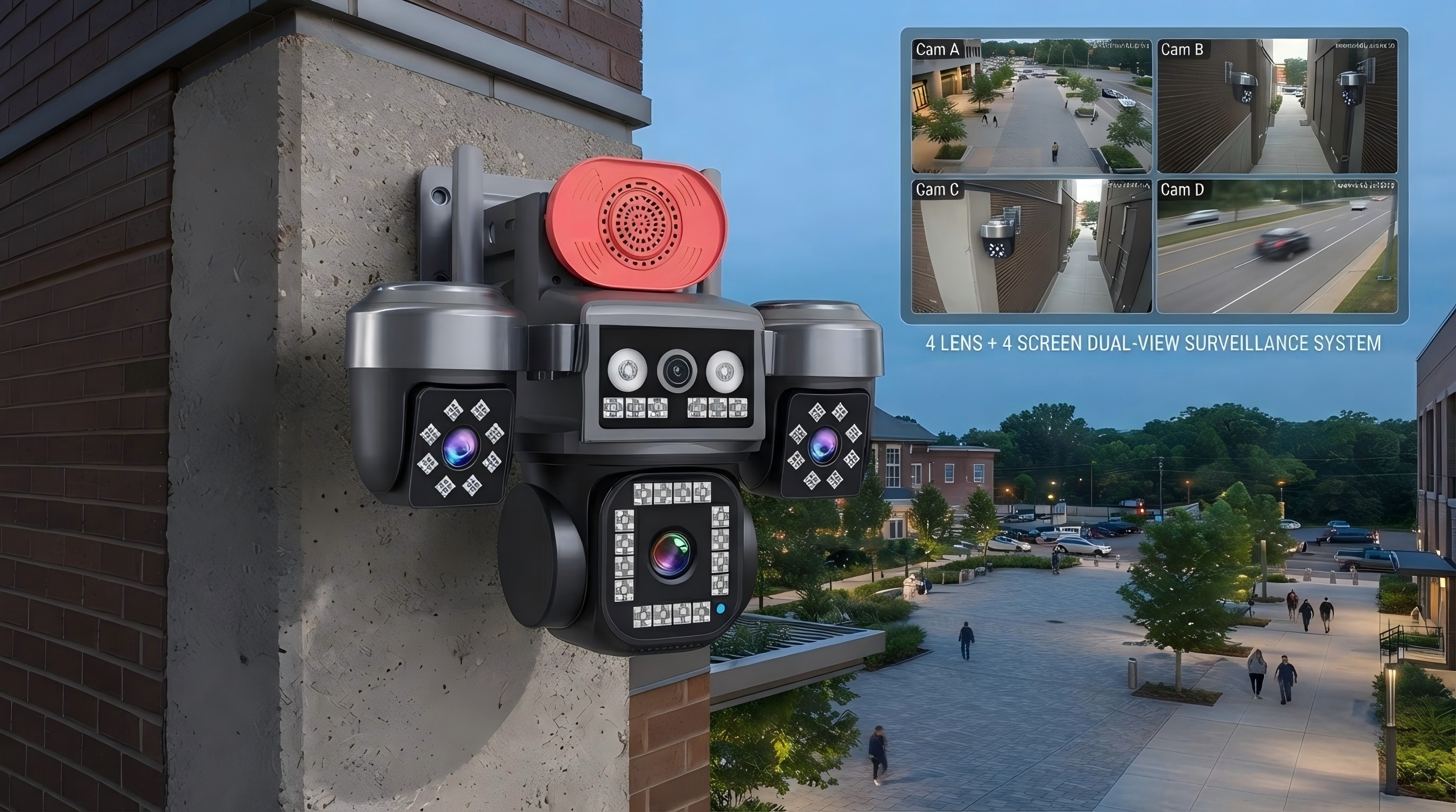 8MP WiFi Outdoor 360 Panoramic PTZ Cameras Bullet Wireless Security CCTV Network Camera