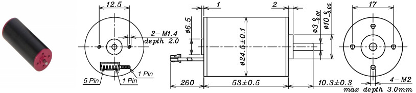 ASSUN 24mm Diameter Mini Coreless Dc Motor 12V 18V 24V 10000rpm
