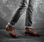 Bullock Mens Brown Leather Dress Boots , Genuine Leather Martin Cowboy Boots