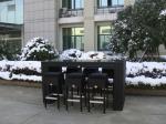 Resin Wicker Bar Set , Dark Brown Rattan Conservatory Furniture