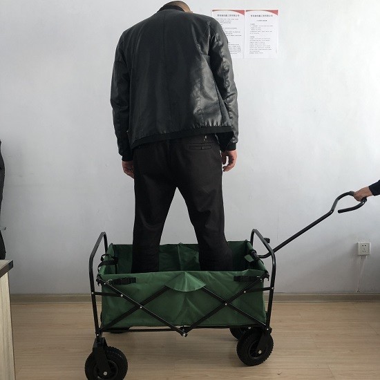 Leisure Folding Beach Wagon Green Utility Wagon With Air Wheel 80kgs