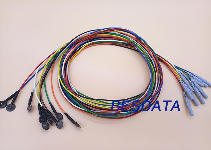 Gold Coated Cup Electrode EEG Silver Chloride Electrodes Lead Cable