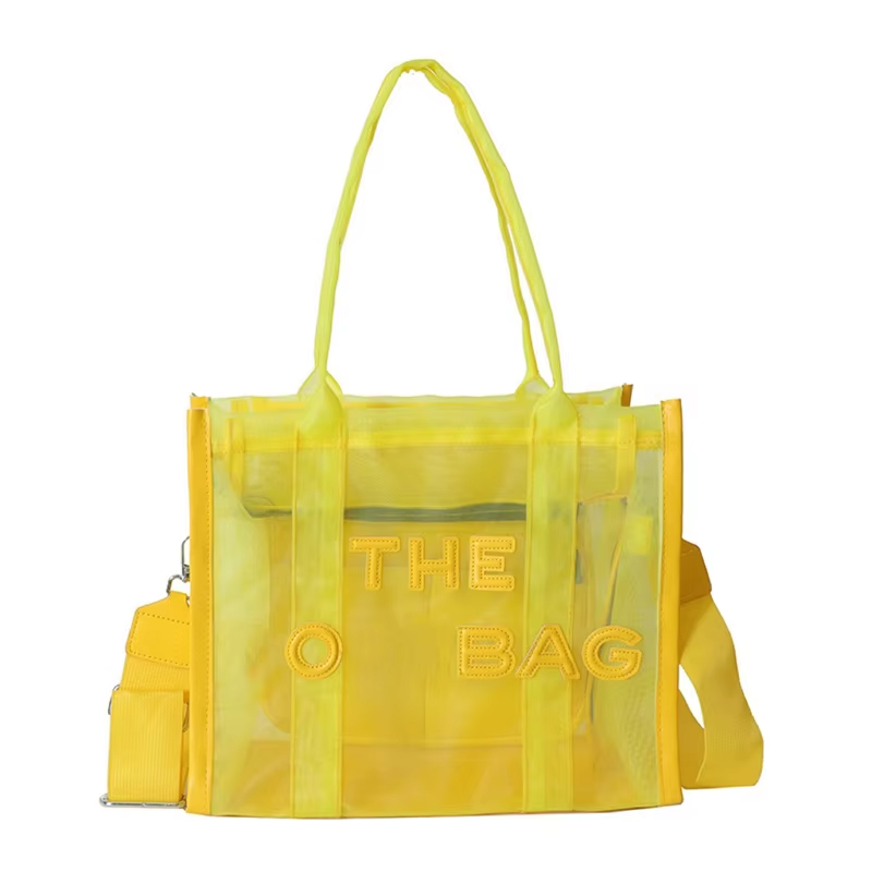 Stylish All Seasons Clear PVC Transparent Designer Large Capacity Crossbody Tote Bag