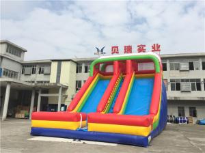 Wholesale Commercial Rainbow Double Lanes Inflatable Dry Slide For Kids With Logo Printing from china suppliers
