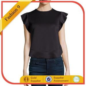 Wholesale Ruffle-Trim Crewneck Top from china suppliers
