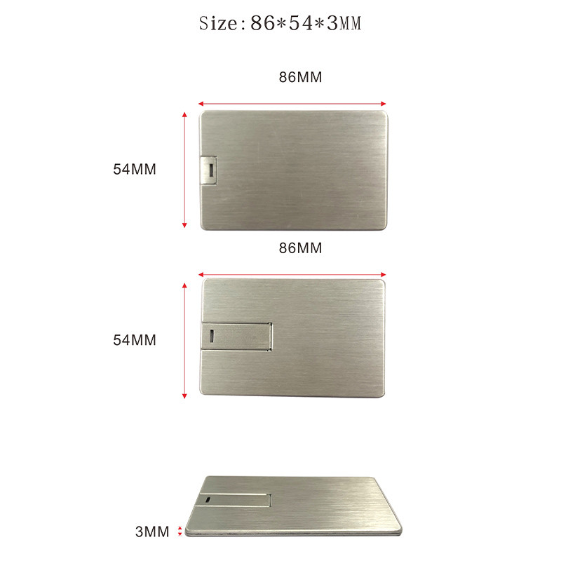 Metal 2.0 Credit Card Usb Drive 16GB 32GB UDP Flash Chips full Memory