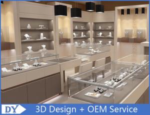 Wholesale Fashion Jewelry Store Interior Showroom Display Cases MDF + Tempered Glass from china suppliers