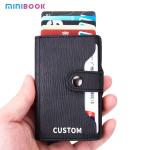 PU Slim Wallet Carbon Card Case Credit Card Holder For Men pop up cardholder