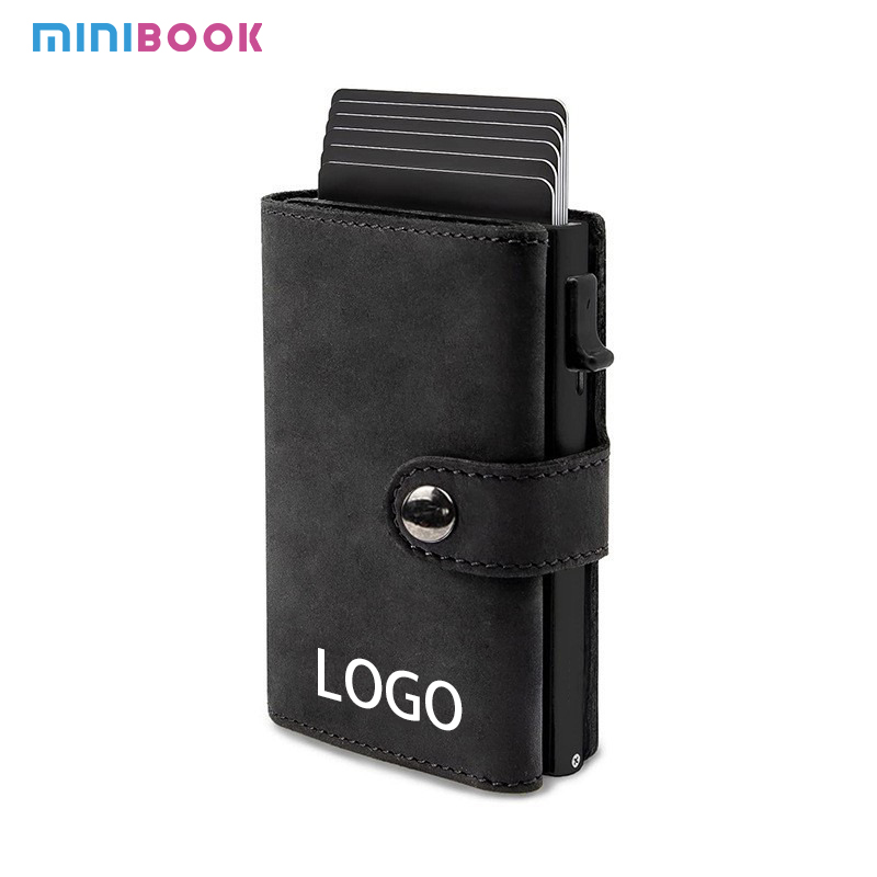 10cm*6.5cm*2cm Package Size Customizable and Durable Metal RFID Bifold Wallet for Men