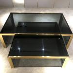 Vintage Rectangular Wooden Coffee Table Luxury Modern Furnitures Fancy Gold