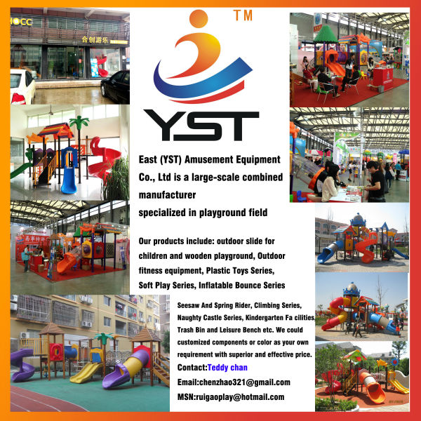 555 KG Commercial Wooden Playground Equipment 610 * 520 * 375 Cm Size