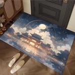 Cartoon Building Crystal Velvet Floor Carpets For Sofa Bedroom And Living Room
